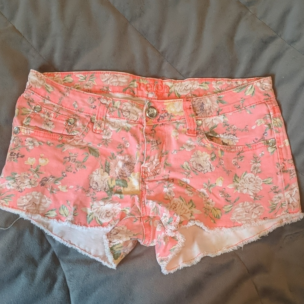 REIGN Shorts Neon Floral Size 9 EUC